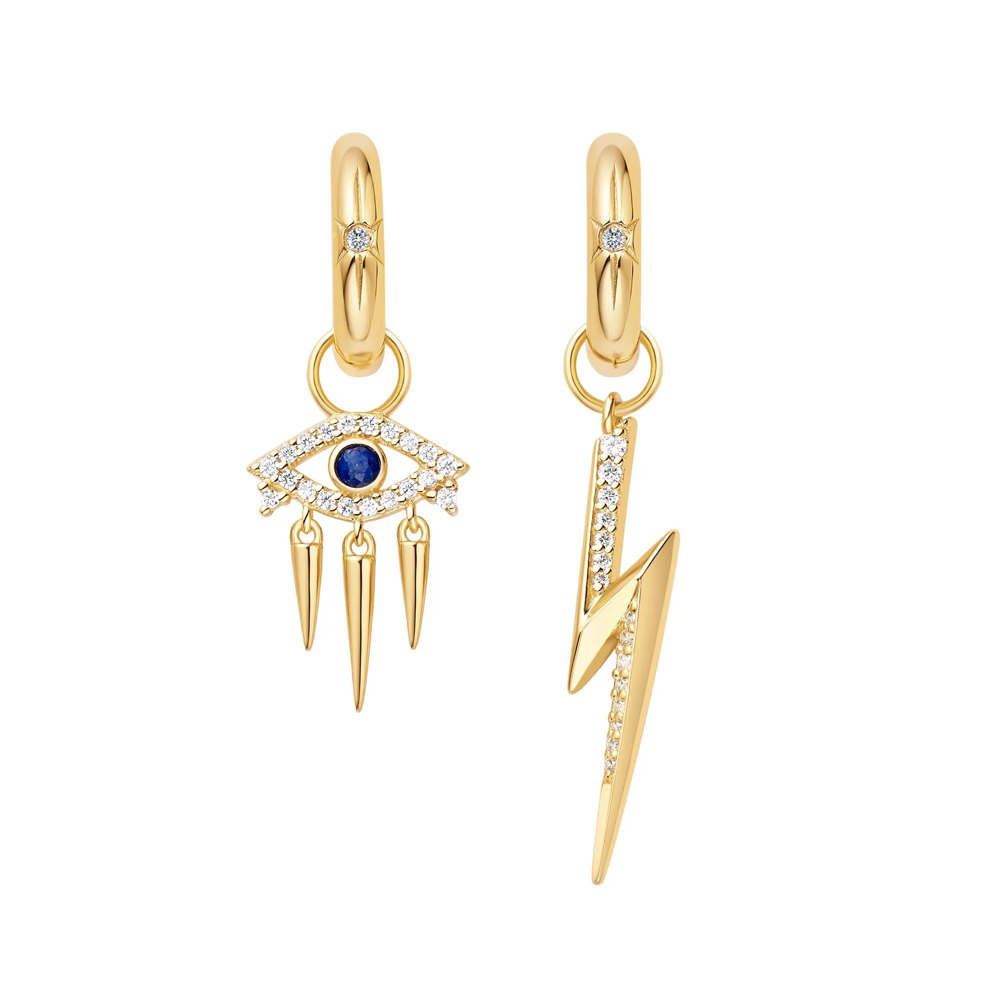 Gold Star Huggie Hoop Earrings