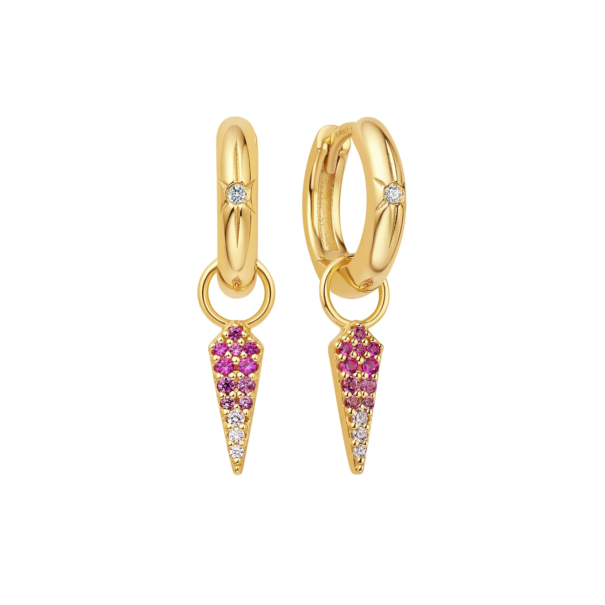 Gold Star Huggie Hoop Earrings