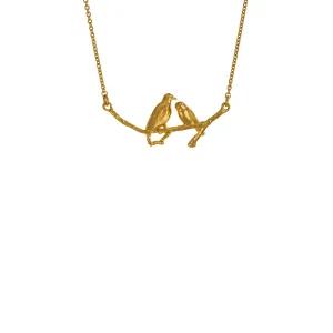Gold Two Turtle Doves Necklace