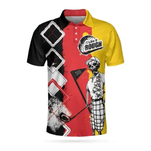 Golf I Like It Rough German Flag Polo Shirt, White Argyle Pattern Skeleton Golfing Polo Shirt, Funny Golf Shirt For Men Coolspod