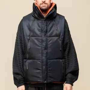 GOOPiMADE® x TIGHTBOOTH “GMT-01V” - 2-Way Padded Down Vest - Shadow Black x Pumpkin