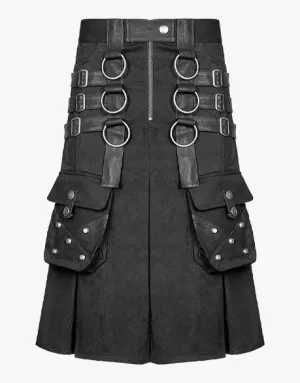 Gothic Black Utility Kilt