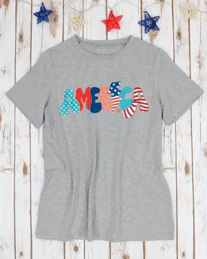 Grace & Lace Girlfriend Fit Graphic Tee - America