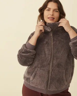 Grace Fleece Bomber Jacket | Lilac