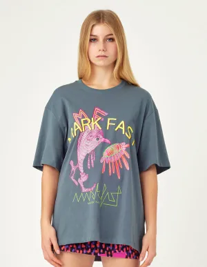 Graffiti prints simple round neck