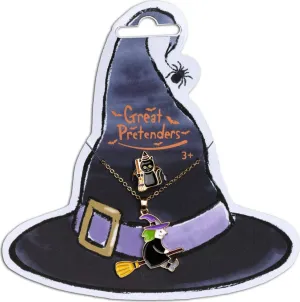 Great Pretenders Witch Necklace with Black Cat Ring