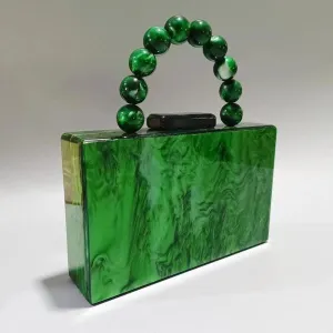 Green Acrylic Evening Clutch