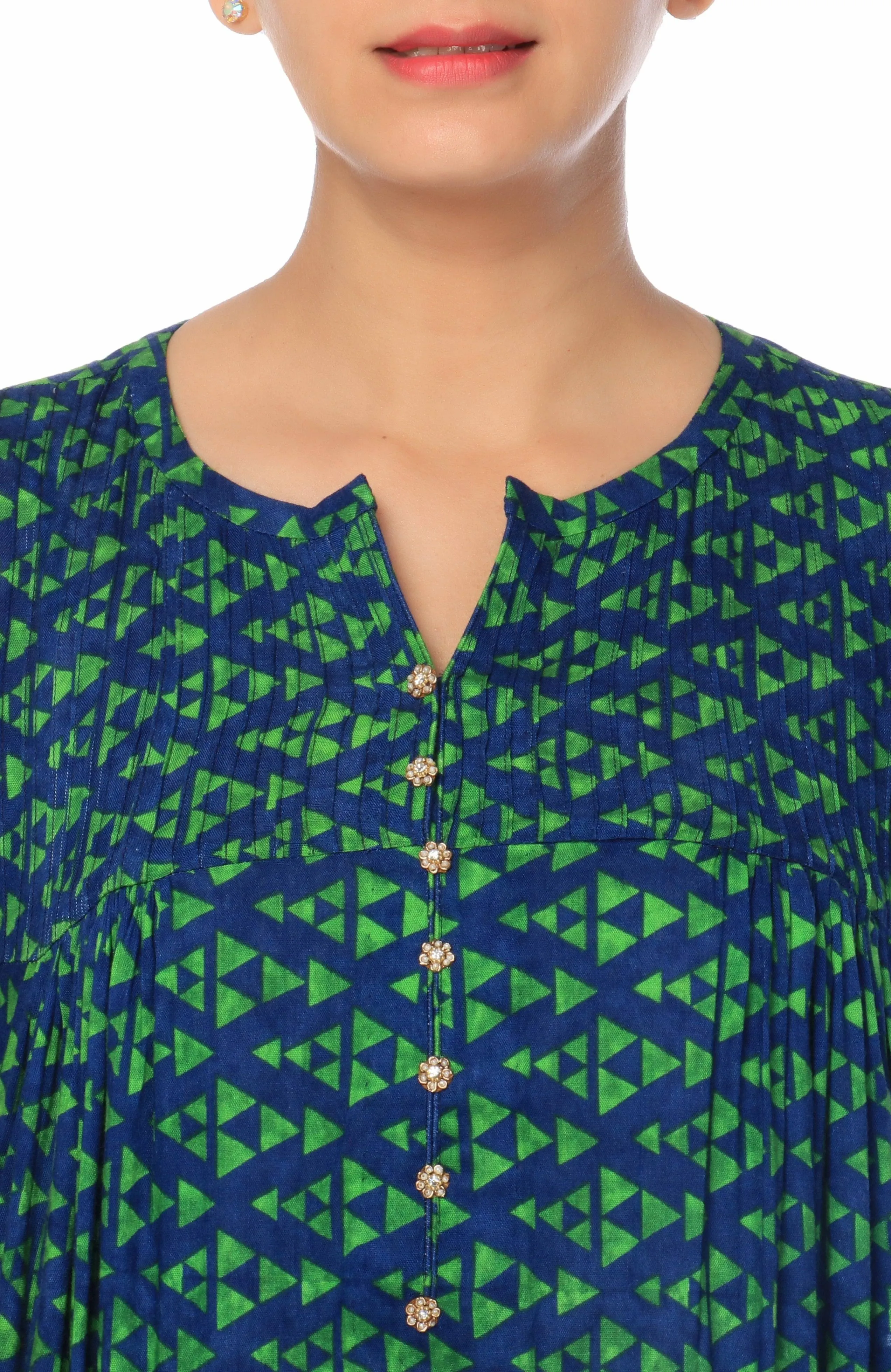 Green Cotton Long Dress