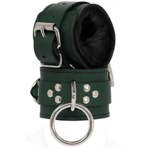 Green Leather & Black Fleece Restraints