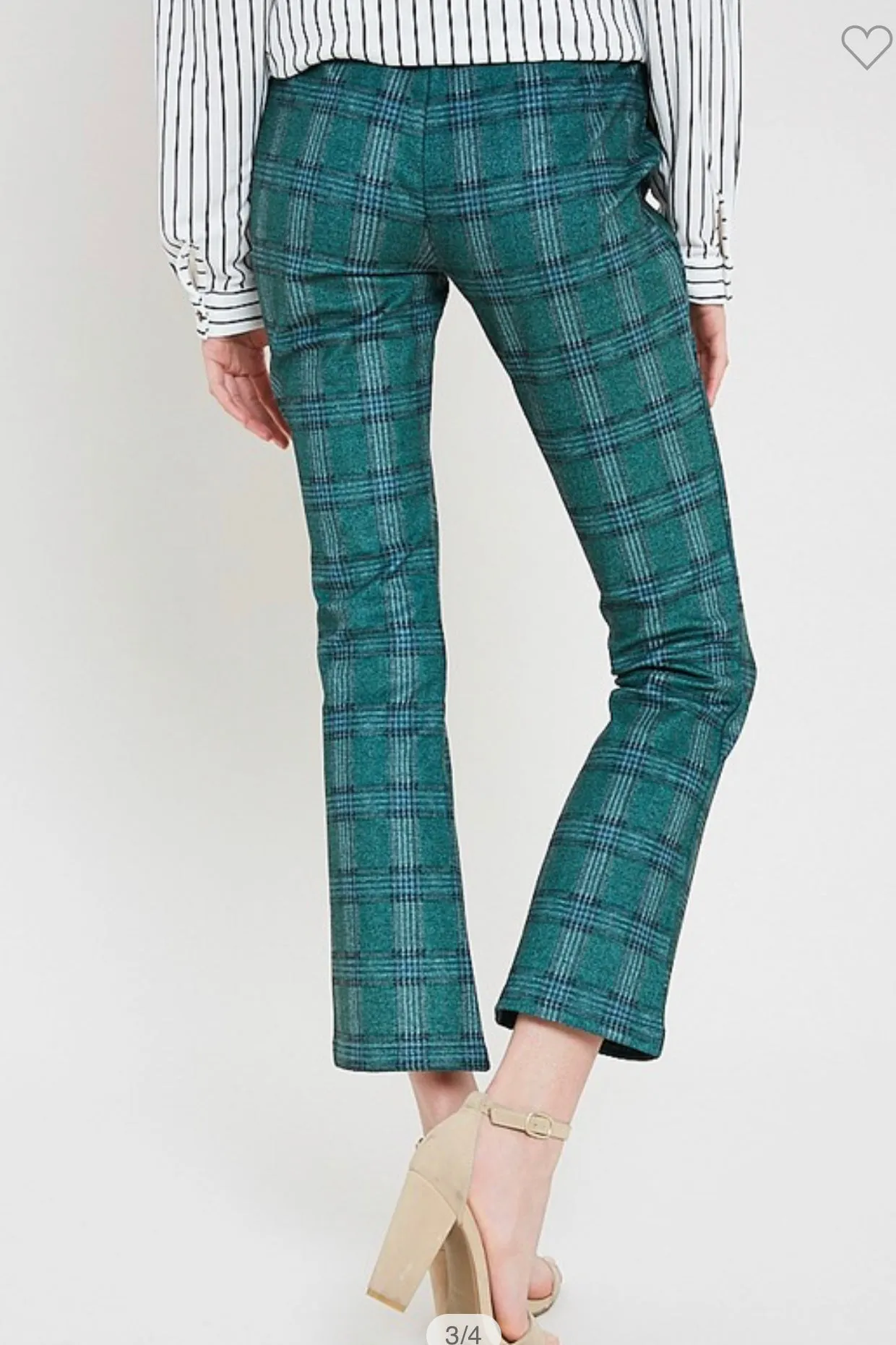 Green Plaid Pull-On Pants