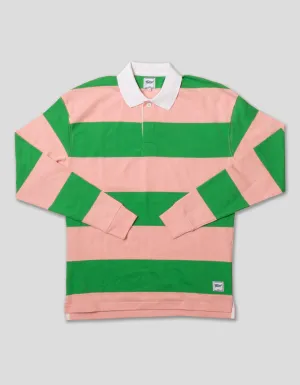 GREEN/PINK STRIPE RUGBY SHIRT