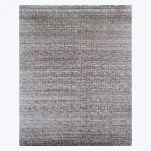 Grey & Pink Nu VibrantTibetan Modern Silk Rug - 12' x 15'