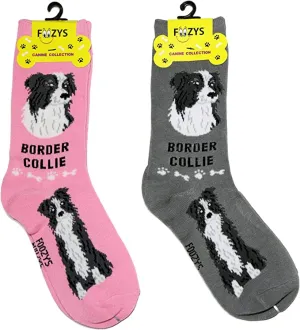 Grey Border Collie Socks