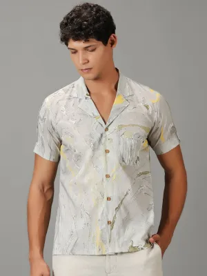 Grey  Marble Dyed  Men's Shirt.