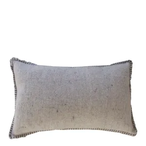 GREY MERINO WOOL BLEND CUSHION 35cm x 55cm