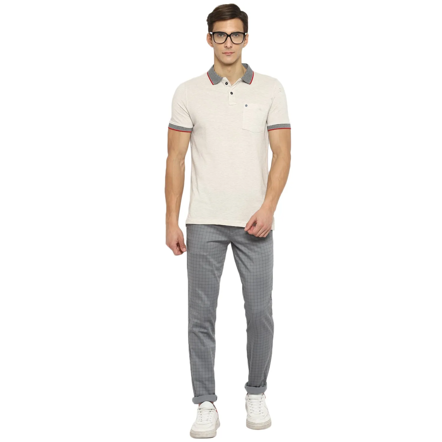 Grey Ultra Slim Fit Checked Trouser
