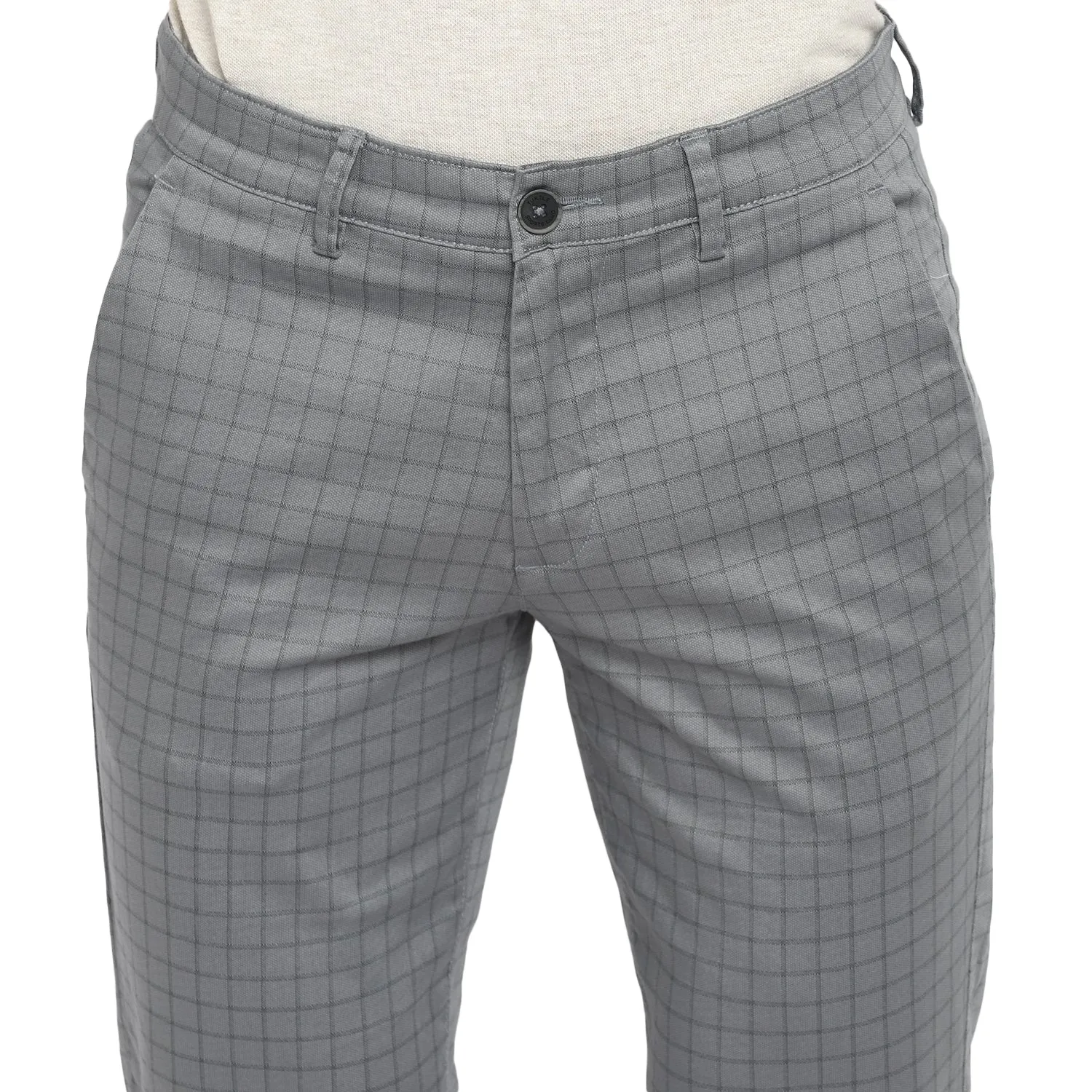 Grey Ultra Slim Fit Checked Trouser