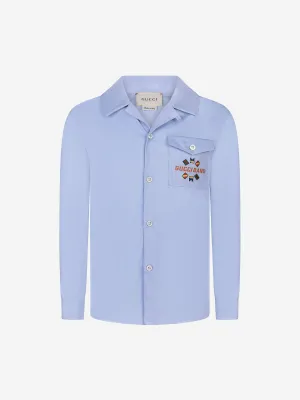 Gucci Boys Light Popeline Embroidered Shirt