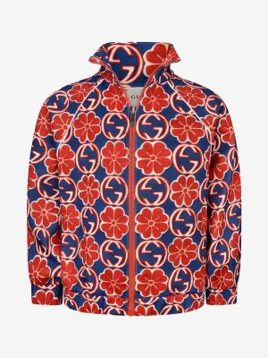 GUCCI Girls and Red Technical Jersey Zip Up Top
