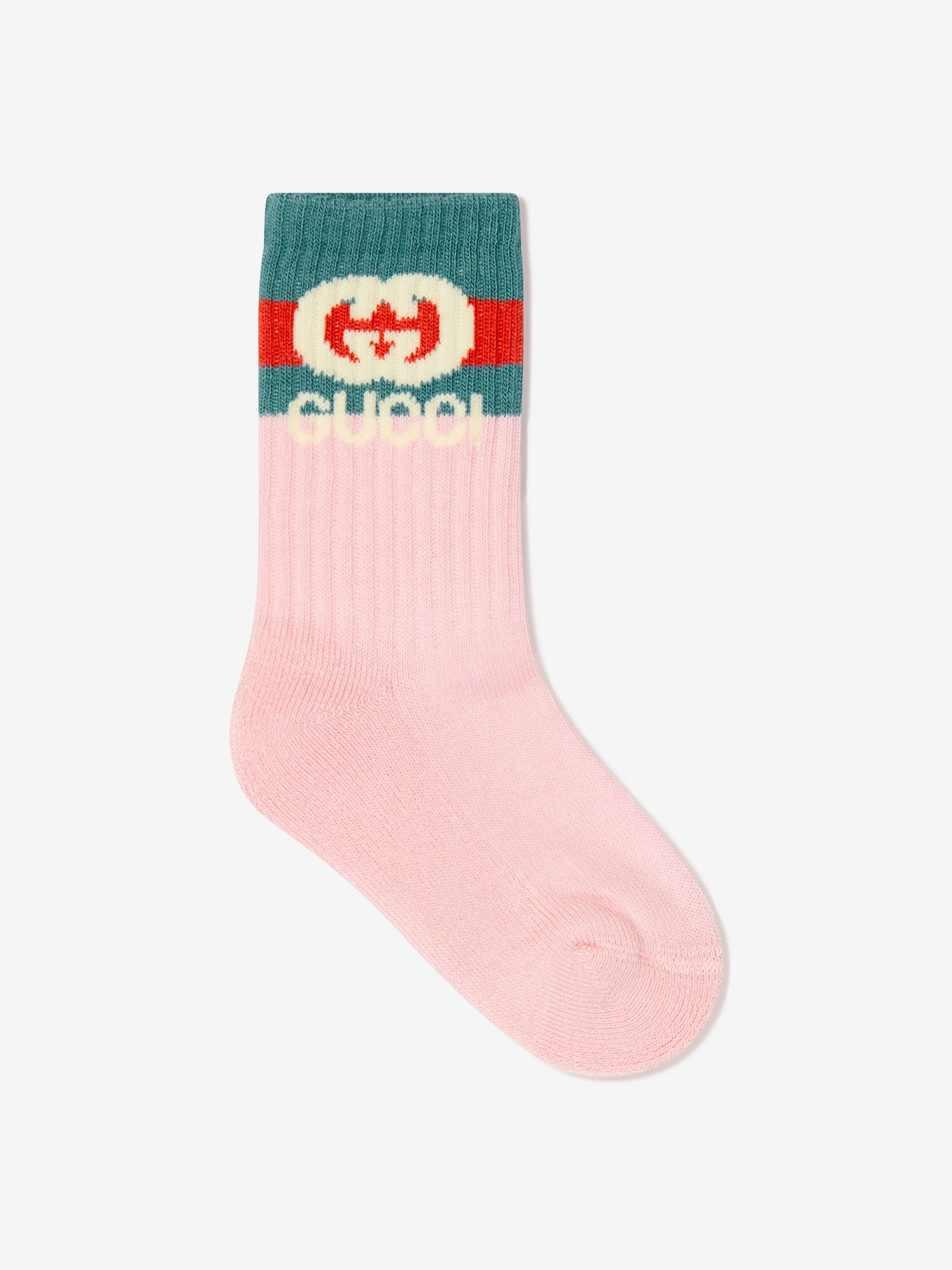 Gucci Girls GG Logo Socks in Pink