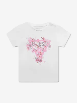 Guess Baby Girls Logo T-Shirt in White