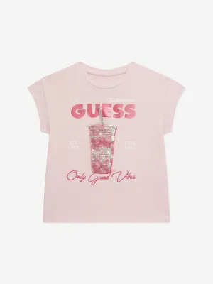 Guess Girls Tumbler Cup T-Shirt in Pink