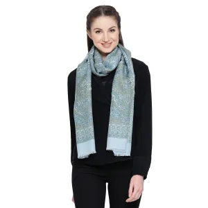 Gulshan Blue Wool Silk Stole