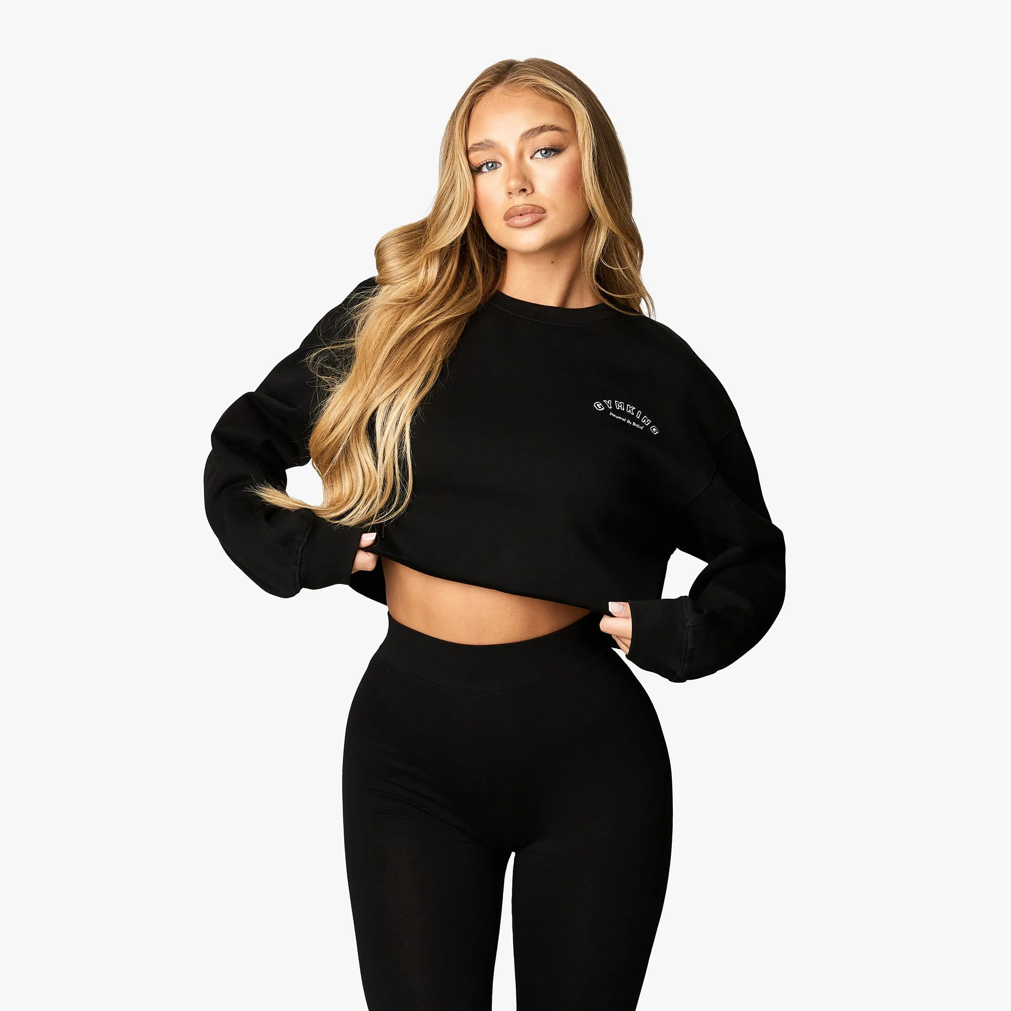 Gym King Radiance Crop Sweatshirt - Black