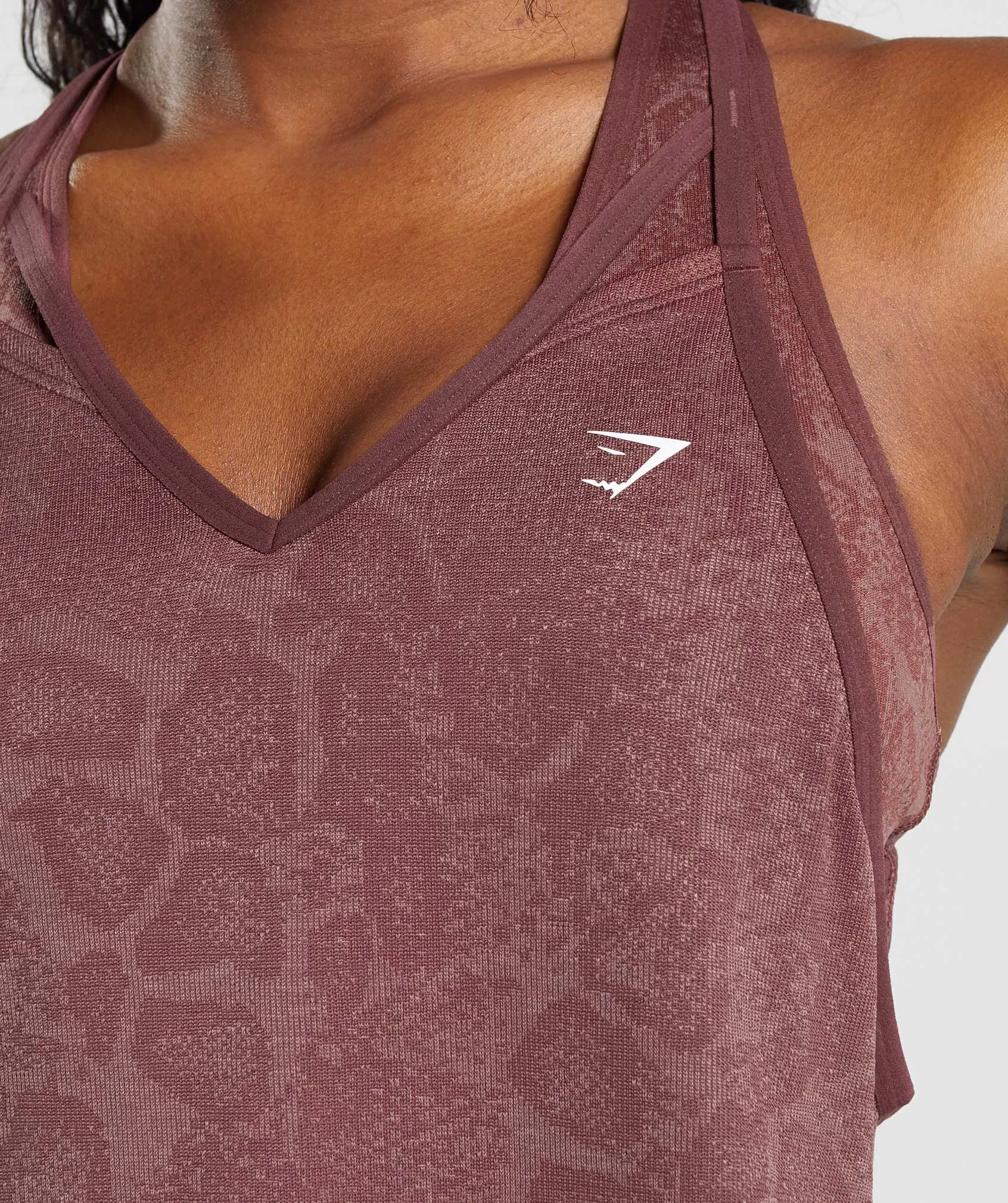 Gymshark Adapt Animal Seamless Midi Tank - Blush Pink/Magenta Brown