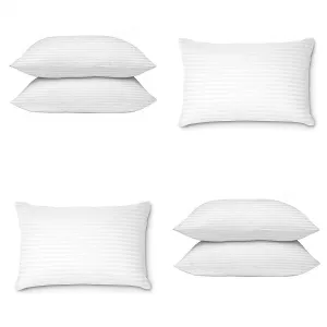 Habitat rectangular 12x18 Inches pillow, Set of 6, Mabel Microfiber Hotel Quality Premium Fibre Soft Cushion, Lumbar Pillow Filler - White