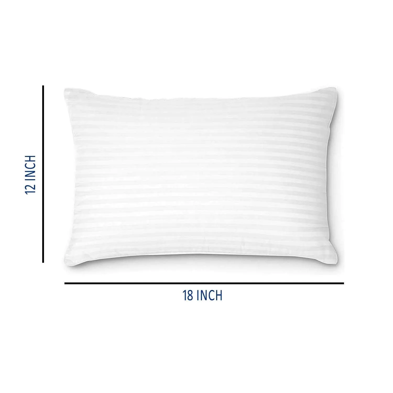 Habitat rectangular 12x18 Inches pillow, Set of 6, Mabel Microfiber Hotel Quality Premium Fibre Soft Cushion, Lumbar Pillow Filler - White
