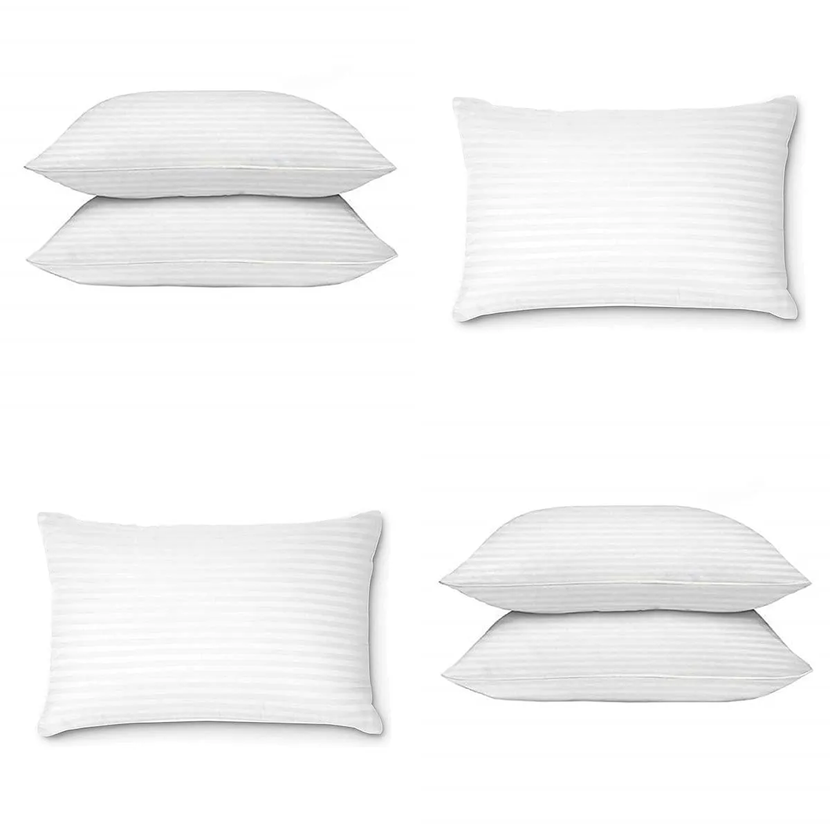 Habitat rectangular 12x18 Inches pillow, Set of 6, Mabel Microfiber Hotel Quality Premium Fibre Soft Cushion, Lumbar Pillow Filler - White
