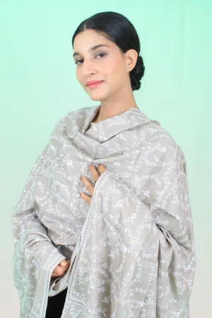 Haleem Pastel Beige Sozni Jaali Pashmina Shawl