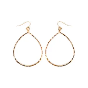 Hammer Oval Gold Hoop Earrings