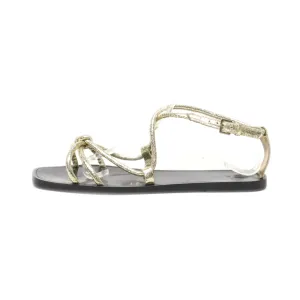 H&M Flat Sandals Fabric Gold Colour For Women