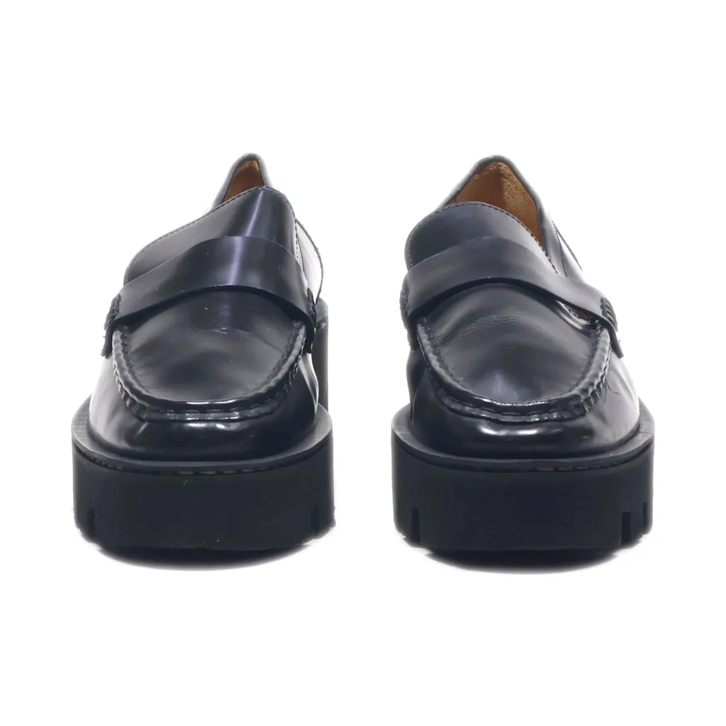H&M Wedge Shoes Leather Black Colour For Women