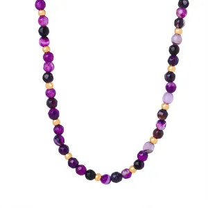 Handcrafted Agate Beaded Necklace with Vintage Charm