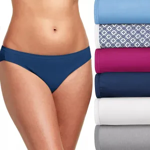 Hanes Women's Ultimate 6 Piece Breathable Cotton Bikini Briefs 42H6CC Hanes