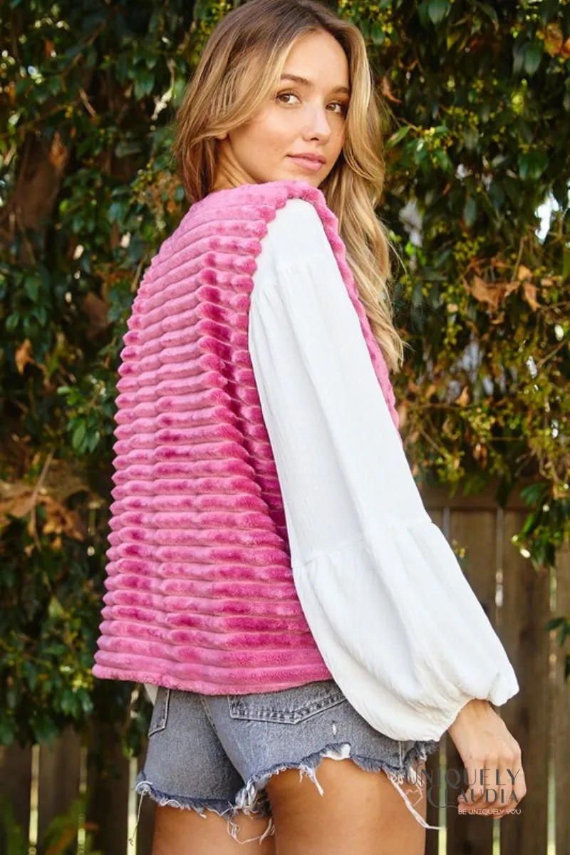 Hannah Faux Fur & Velour Reversible Vest