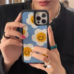 Happy Daisy Flower Plush iPhone Case