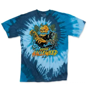 Happy Halloweed Blue Tie Dye Tee
