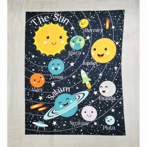 Happy Solar System Printed Polar Fleece Design 24 - 1.28M Panel