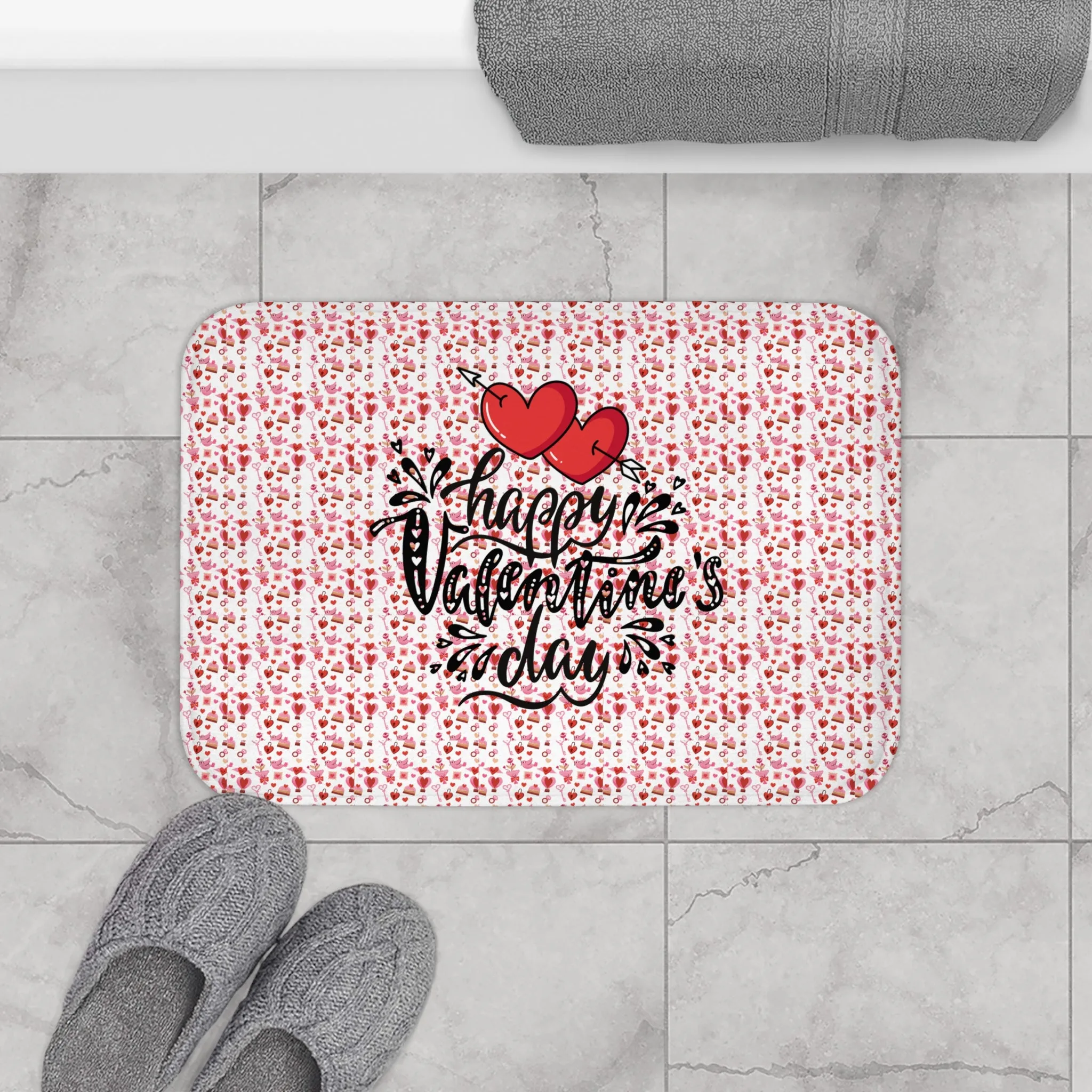 Happy Valentines Day Bath Mat