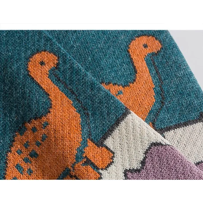 Harajuku Cartoon Little Dinosaur Sweater - Roar into Style with Adorable Chic 🦕💫