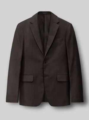 Hardy Minnis Dark Brown Herringbone Wool Jacket