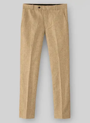 Harris Tweed Beige Herringbone Pants