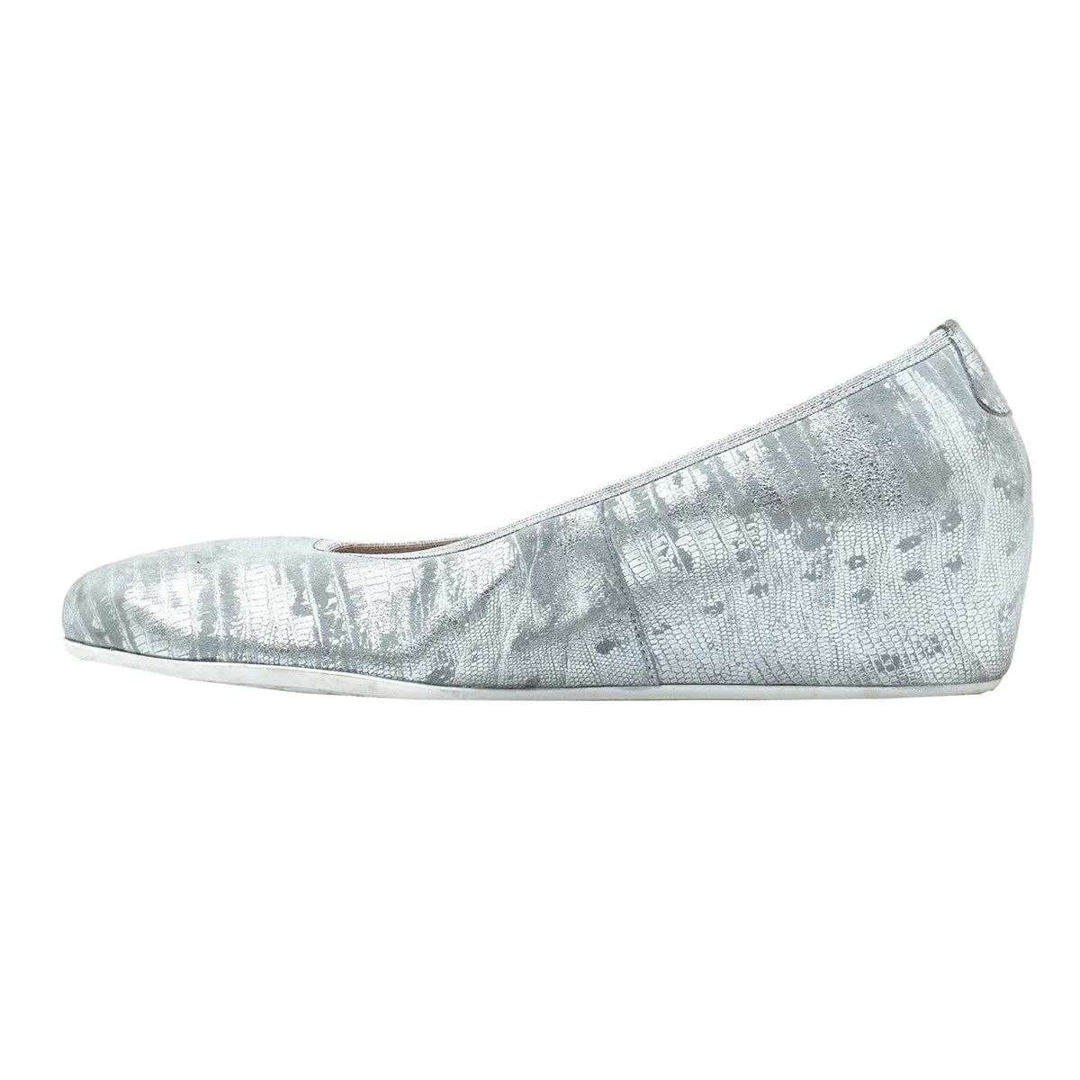 Hassia Premium Comfort Wedge Shoes Leather Silver Colour For Women