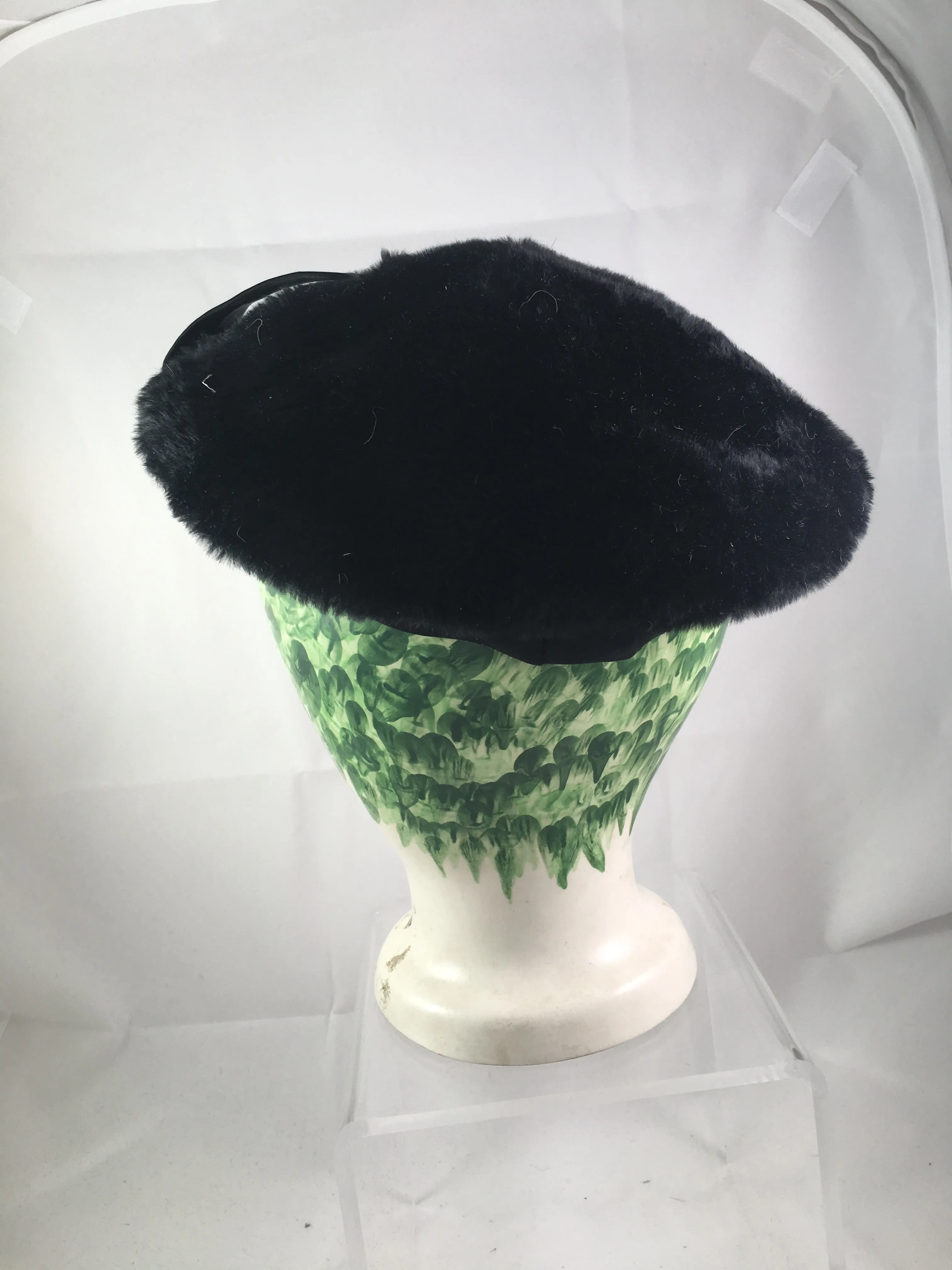 Hat Black Fur Beret