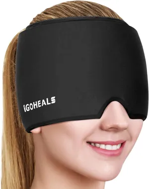 Headache Relief Hat with Cooling Ice Pack Mask