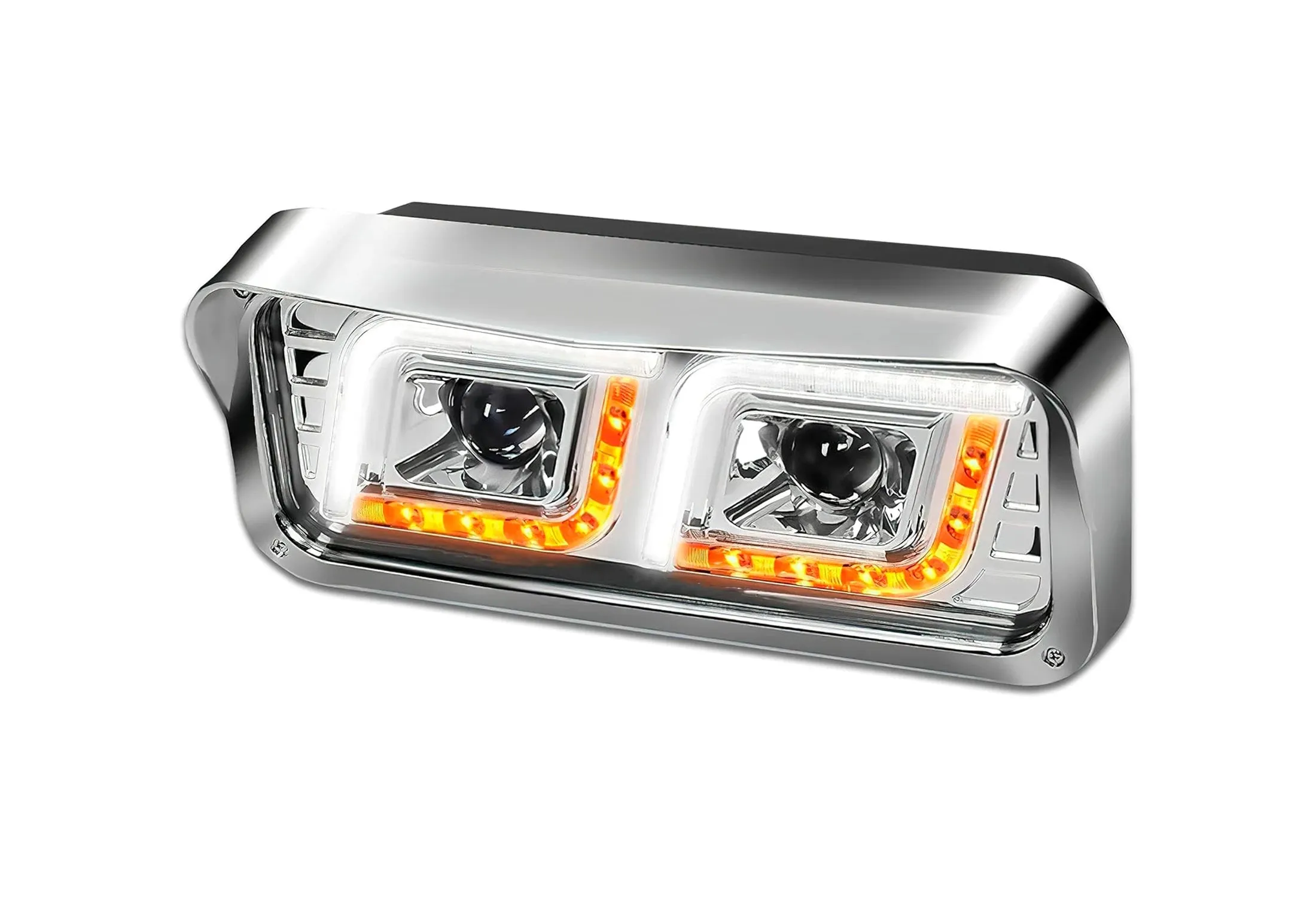 Headlight LED DRL Dual Chrome Driver Freightliner Classic